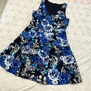 Elegant Blue and White Dress